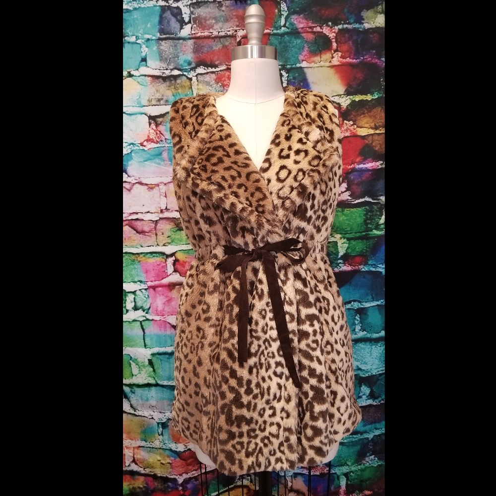 Ultra Plush Faux Leopard Fur Vest